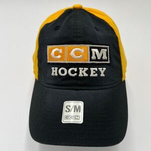 CCM Pittsburgh Penguins NHL Hockey Hat Black Yellow Stretch Fit Cap S/M New